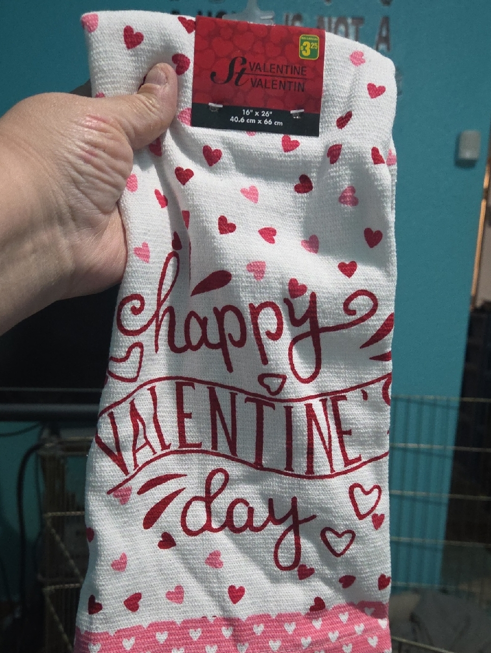 Happy Valentine Day Heart Print Kitchen Towel